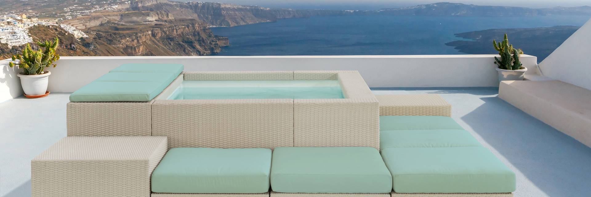 PLAYA LIVING FINITION DIVA BLANC LAGHETTO BAINS DE SOLEIL BLEU WATER